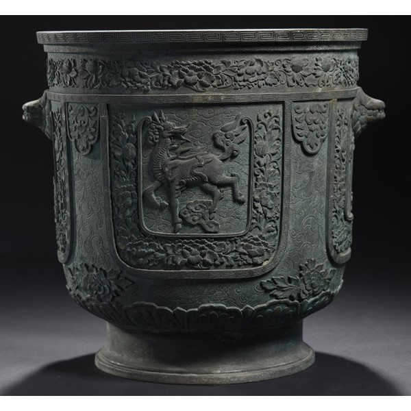 CHINESE BRONZE JARDINIERE, QING DYNASTY (1) Image